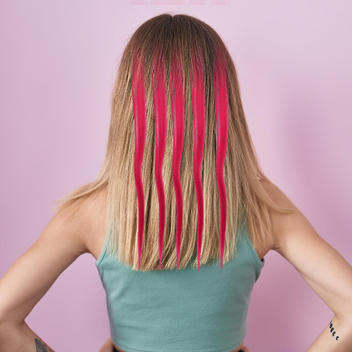 10 Extensiones De Cabello Sintéticas Con Resaltes De Colores