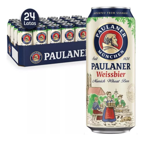 Cerveja Alemã Paulaner Weissbier Lata 500ml 24 Latas