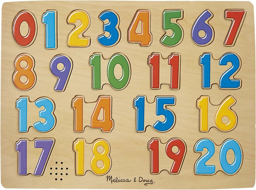 Melissa Doug Numbers Round Puzzle - Rompecabezas De Madera C