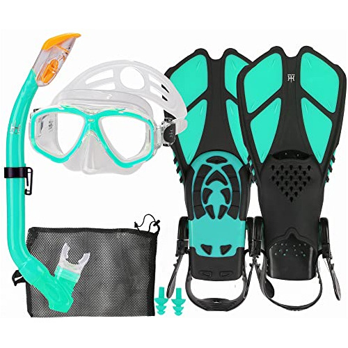 Kids Mask Fins Snorkel Set Snorkeling Packages, With Diving