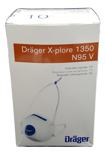 Imagen 2 de 10 de Respirador N95 Con Válvula Dräger X-plore® 1350 V 10 Piezas