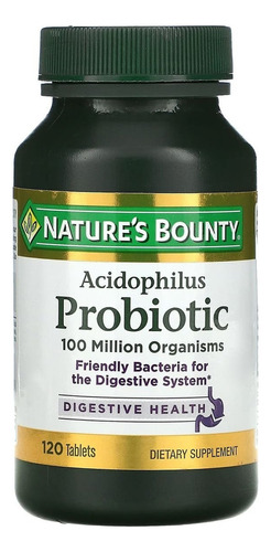 Probiótico Importado Acidophilus Natures Bounty 120 Tablets