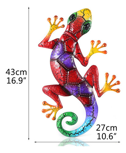 Arte De Pared Con Forma De Geco De Metal, 3 Piezas, Escultur