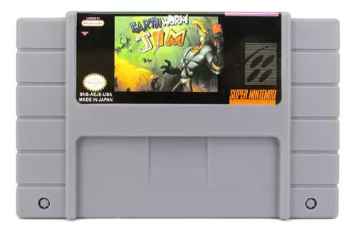 Fita Snes Earthworm Jim Minhoca Cartucho Super Nintendo Novo