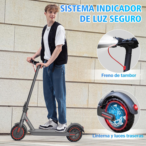 Scooter Eléctrico Plegable Loefme BB650 Negro 600W 36V – Hasta 35 km/h, LED y Bluetooth
