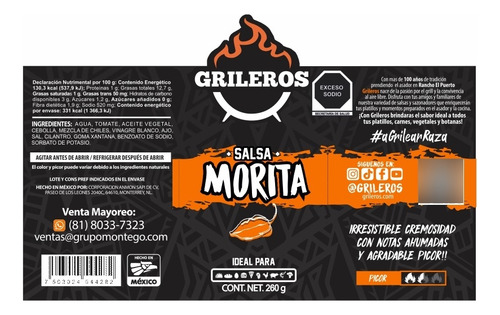 Salsa Morita 260g Grileros