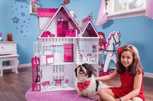 Casa bonecas escala Barbie com garagem Milla Sonhos DARAMA