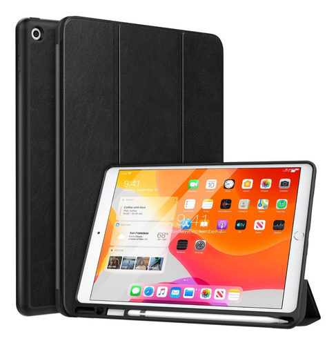 Moko Leather Case Para iPad 9gen 10.2 A2602 A2603 Pen Holder