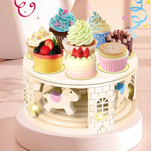 Carrusel Giratorio Cupcake Holder Cookie Automático Para