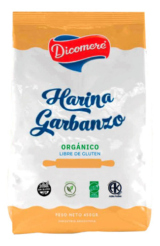 Harina De Garbanzo Organica Dicomere X450gr Sin Tacc Pack X2