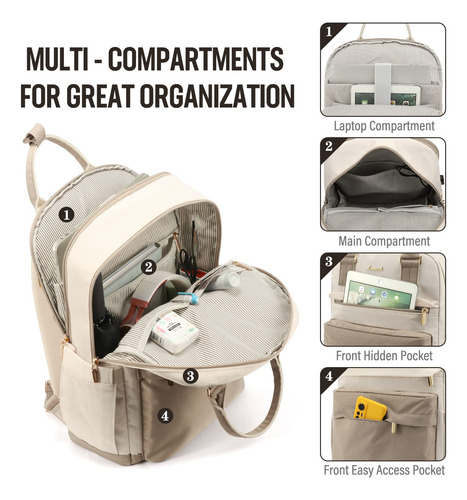Mochila Para Portátil Lovevook Para Mujer De 14 Pulgadas Con