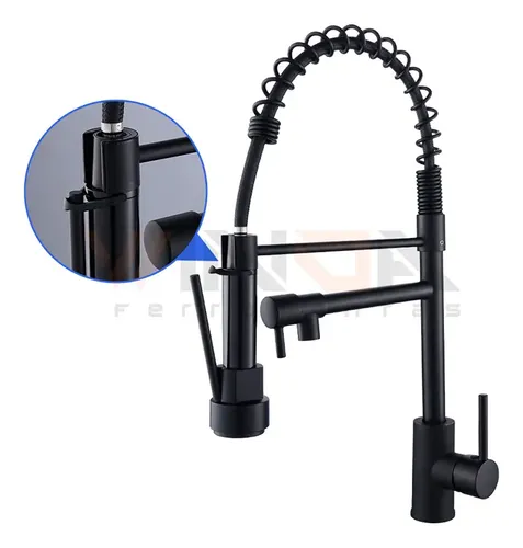 Torneira Gourmet Flexível Monocomando Preto Fosco Cozinha