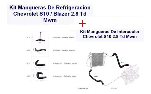 Kit Mangueras Chevrolet S10 Blazer 2.8 Td Mwm 2000 / 2006