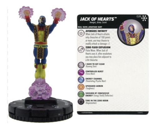 Heroclix Figura Avengers Infinity #026 Jack Of Hearts + Car