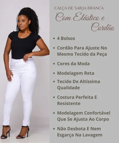 Calça jeans branca com lycra feminina cheap
