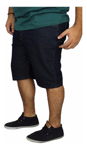 Imagem 3 de 5 de Bermuda Plus Size Masculina Jeans Black Com Lycra Tamanho Grande Pronta Entrega Perfeita Reforçada Linda