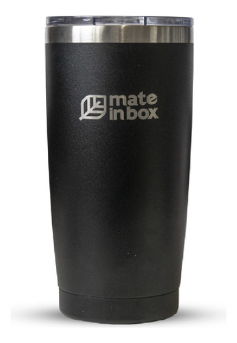 Copo Térmico 600ml Com Tampa - Cerveja/chopp Mate In Box Cor Preto Nome Do Desenho Branco