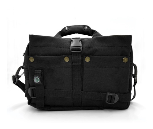 Mochila Militar Portafolio Compacto Maletin Tactico iPad Pro Color Negro