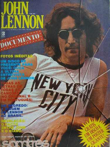 Revista Som Três John Lennon Documento + Disco + Poster (Usado)