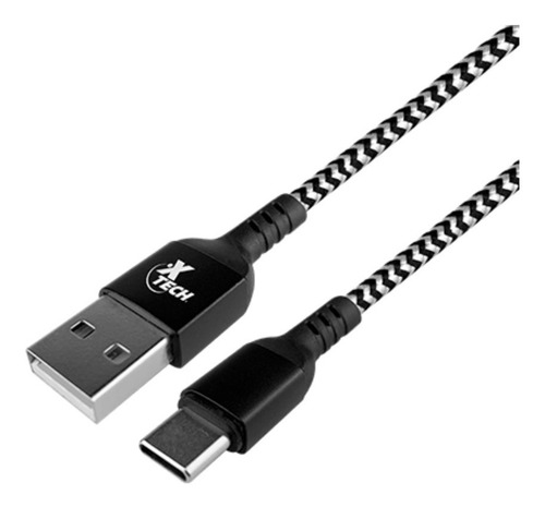 Cable Trenzado Usb-c Macho A Usb 2.0 Xtech Xtc-511 Negro