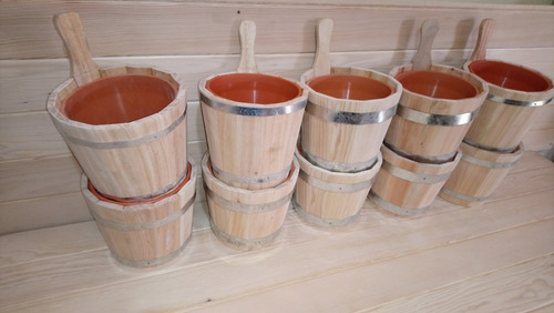 Balde De Madera Artesanal Para Sauna