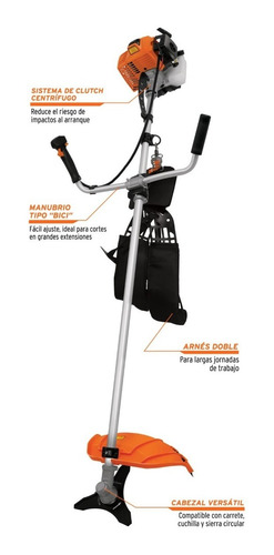 Desbrozadora Gasolina 63cc Tipo Bici 12671 Truper