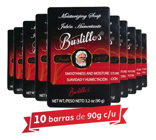 Pack 10 Jabones Bustillos,90 G. Psoriasis, Piel Grasa Y Acné