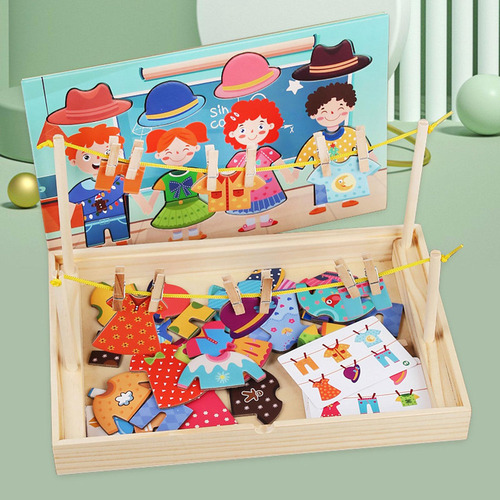 Rompecabezas De Madera De Vestir, Juguete Montessori, Juego