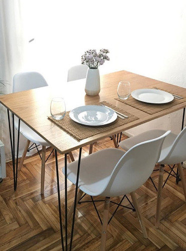 Imagen 4 de 6 de Mesa Comedor Hairpin Legs - Industrial - Moderna - 120 X 80