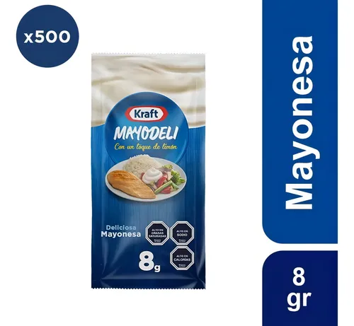 Mayonesa Kraft Mayodeli Sachet 8g Caja 500 Unidades