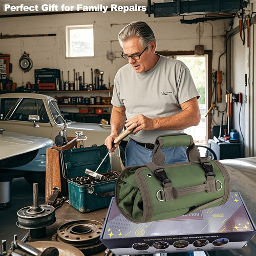 Roll Up Tool Bag, Tool Pouch Tool Roll With 2 Small Detac...