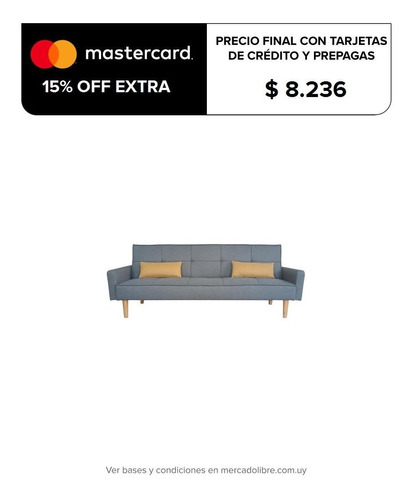 Sofa Cama Juego De Living Sillon Color Gris 