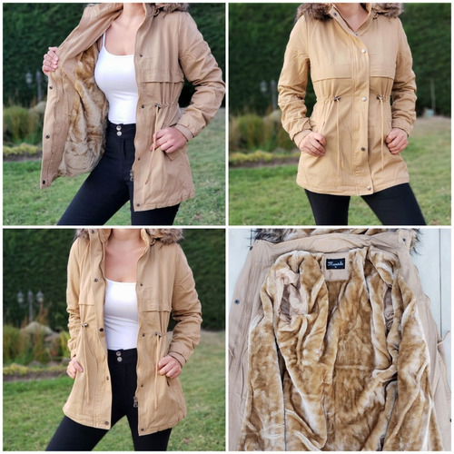 Imagen 3 de 8 de Chaqueta Gabardina Mujer. Forro Piel. S A Xxl. 6 Colores