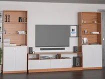 Comprar Mesa Rack Tv + 2 Bibliotecas Living Modular Moderno