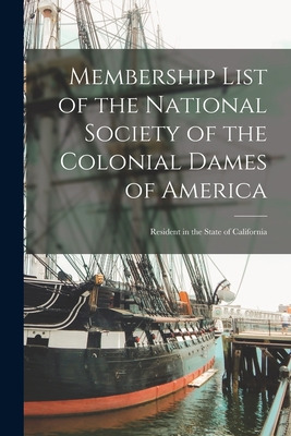 Libro Membership List Of The National Society Of The Colo...
