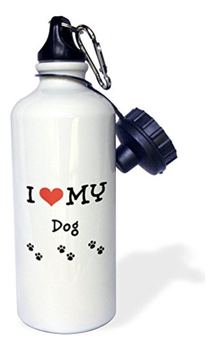 Botella De Agua Deportiva 3drose Love My-dog, 21 Oz, Multic