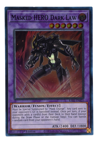 Masked Hero Dark Law Super Rare Ra01 Yugioh!