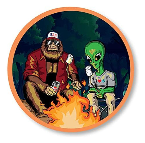 Usa Sasquatch Bigfoot Alien Ufo Bumper Sticker Decal Fo...