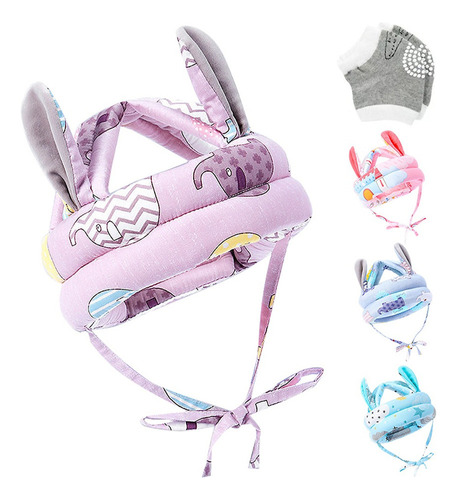 Cascos Para Bebes Antigolpes Seguridad Bebes + Rodilleras