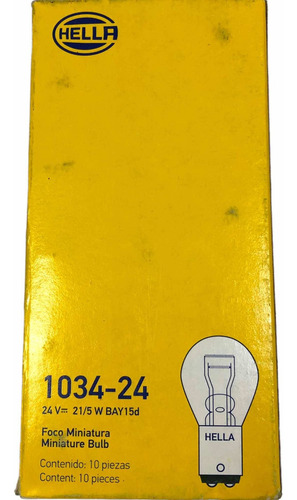 Set 10x Focos Hella 1034 24v 21/5w 2 Polos Halógeno Camiones