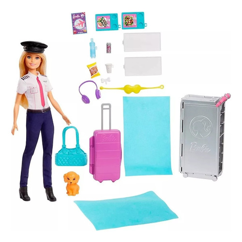 Barbie Avión De Tus Sueños 15 Pz Incluye Barbie Mattel 