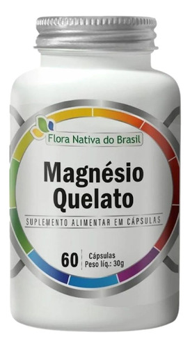 Magnésio Quelato 60 Cápsulas Sabor Sem