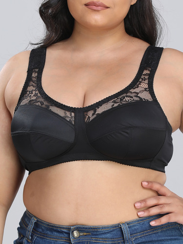 Sujetadores Finos De Encaje Suave Sin Aros, Talla Plus Bra,