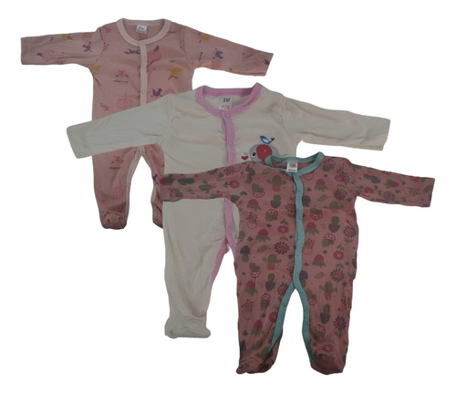 Pack 3 Pijamas Ositos Bebe Algodon Rib