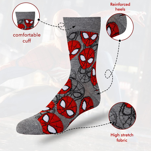 Calcetines Deportivos Marvel Spiderman Paquete De 6 Unidades