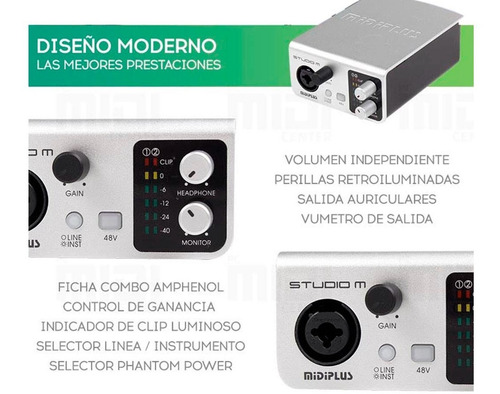 Interfaz de audio Midiplus Studio M