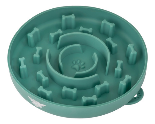 Comedouro Lento Educador Silicone Lopetudos Slowfeed1, Verde