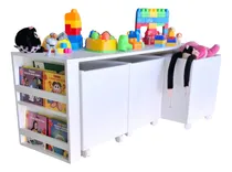 Comprar Rack Com Baús Infantil Com Porta Livros  100% Mdf