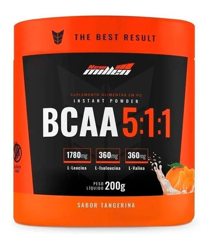 Bcaa Powder 5:1:1 - 200g - New Millen Sabor Tangerina