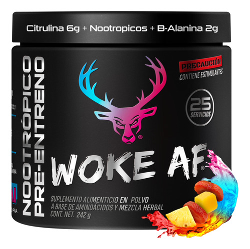 Woke Af Pre Entreno Estimulante + Beta Alanina + Citrulina  